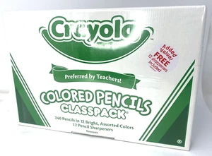 Crayola Matite Colorate Classpack 240 ct con 12 temperamatite nuove scatola sigillata - Foto 1 di 10