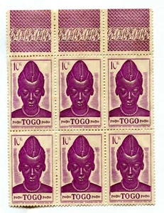POSTES bloc de 6 timbres neufs TOGO 10 FRANCS - Imagen 1 de 1