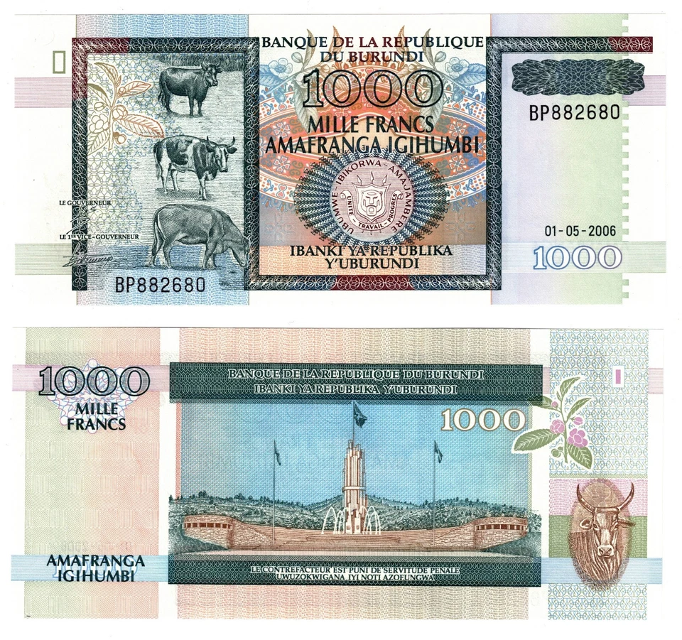 2006 Burundi 1000 Francs Banknote UNC P39d - Image 1 of 1