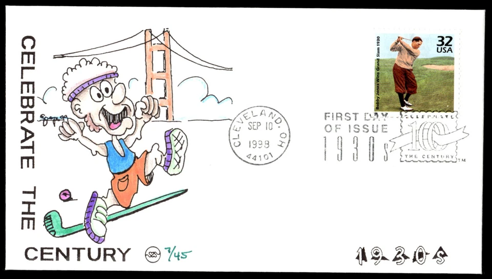 1998 Bobby Jones Wins Grand Slam FDC- Celebrate the Century Wilson Cachet - Image 1 of 2