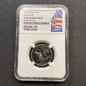 2004-S Clad Michigan State Quarter - NGC PF69 Ultra Cameo - Picture 1 of 3