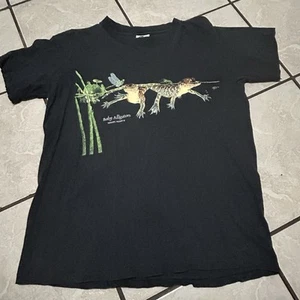 VTG Nature T Shirt Baby Alligators Florida LA Single Stitch USA L - Picture 1 of 8