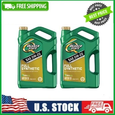 PACK de 2 aceites de motor Quaker State totalmente sintéticos 0W-20, 5 cuartos de galón Foto 1 de 4