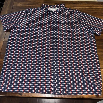 Columbia USA Fish PFG UPF 40 Vent Button Fishing Shirt size 5XL Mens OmniWick - Image 1 of 4