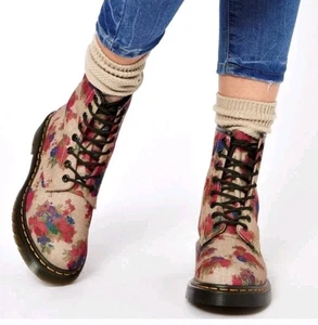 Dr. Martens Stiefel Jugend Größe 2 Mehrfarbig Castel Bouquet Floral Combat - Bild 1 von 9