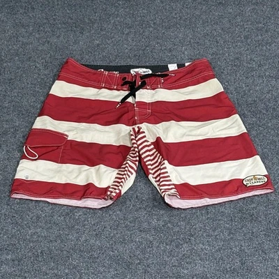 Boardshorts Billabong Greg Noll para Hombres 30 Rojo Blanco Natación Reciclador Serie Surf Foto 1 de 4