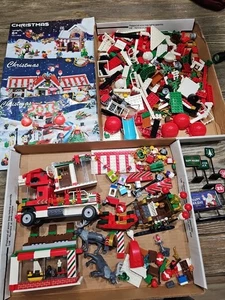 Building Block Christmas Toys, Santa, Sleigh Holiday Pieces Reindeer, 3 Manuals - Picture 1 of 17