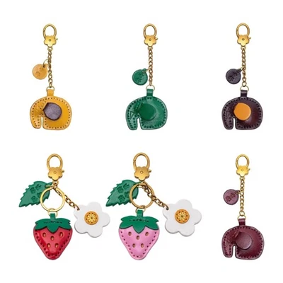 Secure Clasp Leather Elephant Keychain with Fruit Theme for Key Organization - Image 1 of 4