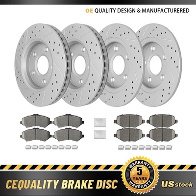 Front & Rear Drilled Rotors Ceramic Pads for Grand Caravan Town Country Ram C/V - Image 1 of 4