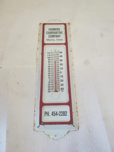 13" Metall Thermometer Farmers Cooperative Company Manly Iowa Farm Futter Saatgut Futter - Bild 1 von 16