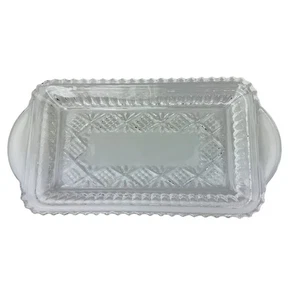 Godinger Small Crystal Tray Relish Dish 10" - Picture 1 of 7