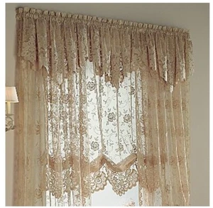 JCPenney Home Luxury Ballon Floral Lace Sheer Rod-Pocket Single Panel 63" L - Picture 1 of 17