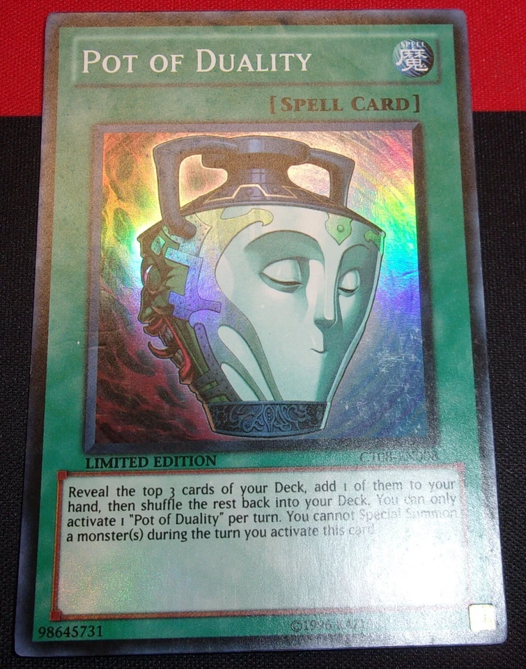 Yugioh! Pot of Duality CT08-EN008 Super Rare Limited Ed Very LP - Image 1 of 1