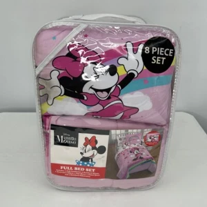 NWT Disney Minnie Mouse JF19399 Pink 8 Piece Full Bed Set - Picture 1 of 6