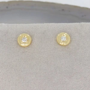 Wert 560 € Solitär Brillant Ohrstecker Ohrringe (0,10 ct) 750 18 Karat Gelb Gold - Bild 1 von 7