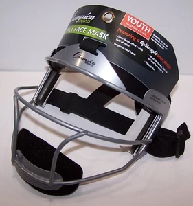 Champion Sports Youth Softball Face Mask YOUTH Size 6 1/4-6 3/4 SILVER - Picture 1 of 5