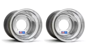 DWT Polished Rear Wheels Rims 10" 10x9 4/115 Yamaha Raptor 700 YFZ450 Banshee - Picture 1 of 1