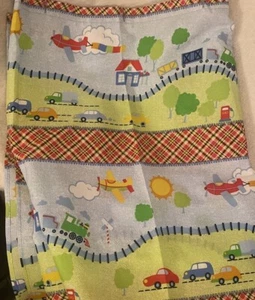 Springs Transportation Shower Curtain 72 x 13" Bathroom Decor Cars Airplanes - Picture 1 of 5