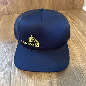 Vintage Salomon Trucker Hat Cap Snapback Adjustable Blue Rope Logo Mesh Back EUC - Picture 1 of 5