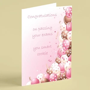 Celebration balloons Passed exams card suitable for daughter granddaughter  - Imagen 1 de 1