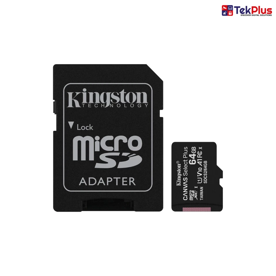 Kingston 64GB microSDHC Canvas Select Plus A1 Class 10 UHS-I Memory Card Adapter - Image 1 of 4
