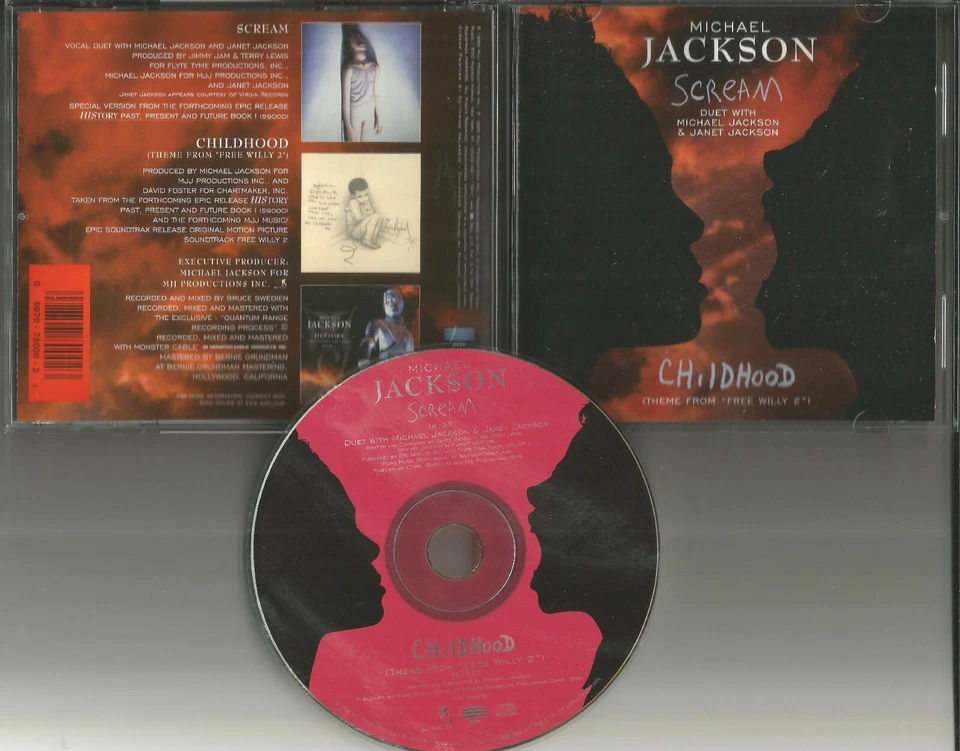 MICHAEL JACKSON Scream / Childhood 2TRX LIMIT USA CD Single PRINTED LYRICS Janet Foto 1 de 1