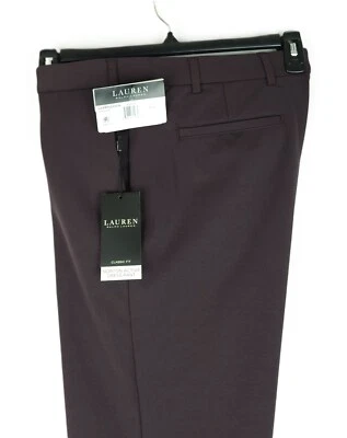 Lauren Ralph Lauren Mens Classic-Fit Norton Active Dress Pant Burgundy 40x32 NWT - Image 1 of 4