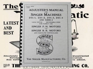 Singer Sewing Machine 201-1 Adjuster's  Manual "1936" (54 Page) - Picture 1 of 7