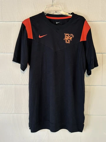 Bowling Green St Univ Nike Dri-Fit Men's Black w/Orange Ribbed Trim T-shirt Sz.L Cover