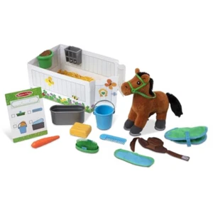 Melissa & Doug Feed & Groom Horse Care Play Set , Pretend Play , Play Set , 3+ , - Foto 1 di 1