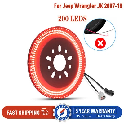 SUPAREE Dual Row Third Spare Tire Lamp Brake Light For Jeep Wrangler JK JKU 07+ Foto 1 de 4