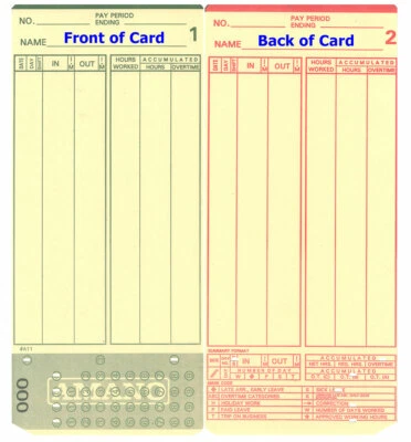 1000 AMANO MJR-7000 TIME CLOCK CARDS # 0-99 (Microder MJR7000 000-099)