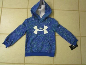 NWT ~ BOYS UNDER ARMOUR BLUE HOODIE ~ Size 4 ~ 28" Chest - Picture 1 of 3