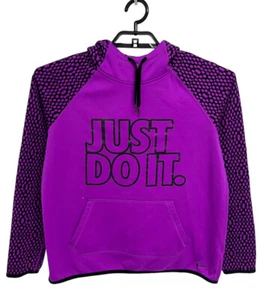 Nike Therma-Fit Girl's Long Sleeve Fleece Lined Hooded Graphic Sweatshirt Size M - Picture 1 of 10