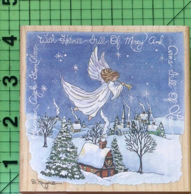 Ángel de la Guarda #80177 sello de goma montado en madera por Stamps Happen Foto 1 de 3