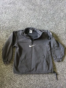 Nike Center Swoosh Boys 1/4 Zip Pullover Sweatshirt Gray Large - Picture 1 of 12