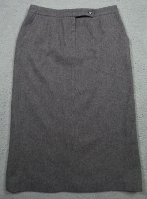 Falda lápiz gris Classiques Entier para mujer talla 10 forrada en mezcla de lana Foto 1 de 4