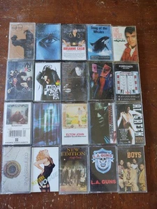 VINTAGE CASSETTE TAPE LOT ROCK POP METAL R&B MADONNA INXS LA GUNS WHITESNAKE  - Picture 1 of 10