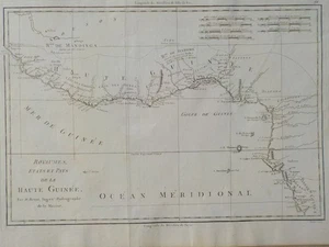Golf von GUINEA, Biafra, Kongo usw. Kupferstichkarte 1787 Rigobert Bonne - Picture 1 of 3