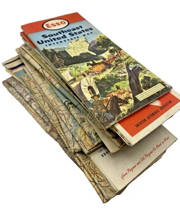 Lot Vintage Road Maps Advertising Craft Junk Journal Decoupage 1.5# Ephemera - Picture 1 of 4