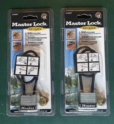 2 Master Gun Locks 107DSPT Cable Lock, Safety Padlock Lot Unopened MasterLock - Image 1 of 4