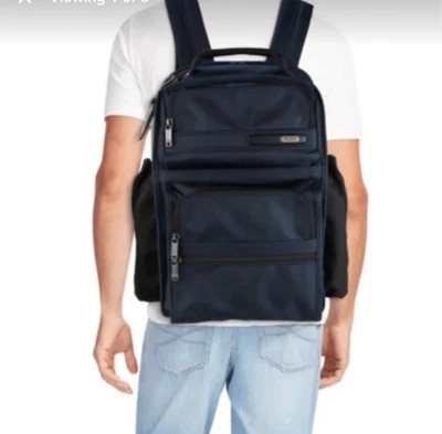 TUMI $550 16.5" Brief Backpack luggage carry on blue NWT - Image 1 of 4