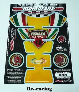 TD007Y, MOTOGRAFIX - almohadilla de depósito, protector de depósito, para Ducati, Italia Racing 3D gel - Imagen 1 de 1