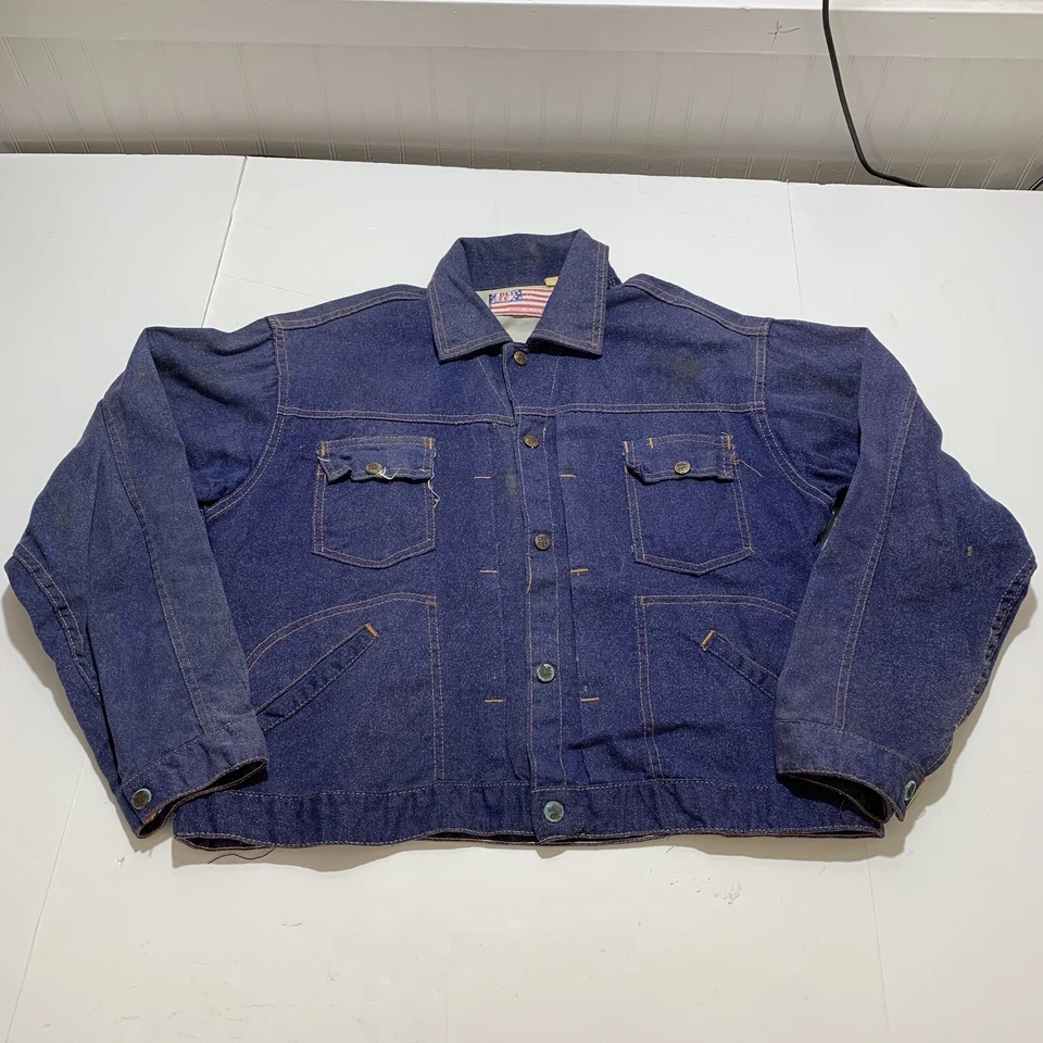 Vintage DeeCee Denim Jacket Dark Washed 1970’s Fashion USA Made Men’s Medium - Image 1 of 4