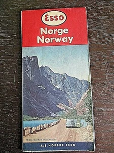 #1957 Norway Esso  Norge Travel Road Map - Picture 1 of 5