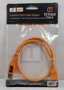 Tether Tools TetherPro Right Angle Adapter Orange USB 3.0 to USB-C - Picture 1 of 3