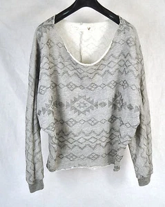 Vintage Havana Grey Fleece LS Dorman Sweater S USA Damen - Bild 1 von 5