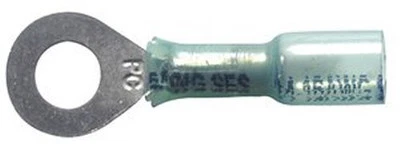Sealed Crimp & Solder 14-16 AWG (Blue) 1/4" Ring Terminal - 50 pack USA Made - Image 1 of 3
