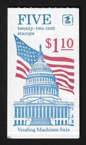 USA Stamps — Booklet of 5 — 1985, Flag over Capitol Dome #2116 — MNH - Picture 1 of 1