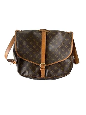 Bolso Bandolera Vintage LOUIS VUITTON Saumur 35 Monograma Cuero Francia Foto 1 de 4